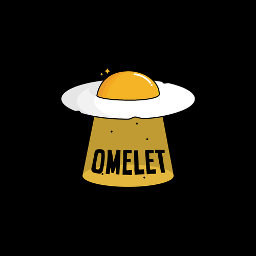 Sci-fi logo with the title 'UF-OMELET'