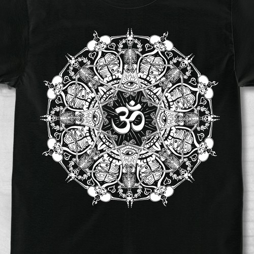 Skeleton t-shirt with the title 'T-shirt design for a Yoga Company'