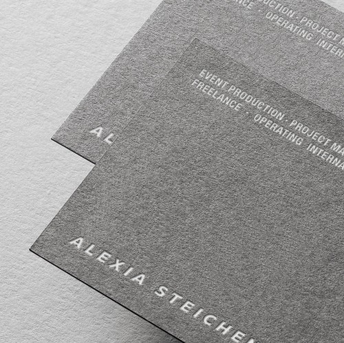 Letterpress design with the title 'COLORPLAN paper + white mate foil'