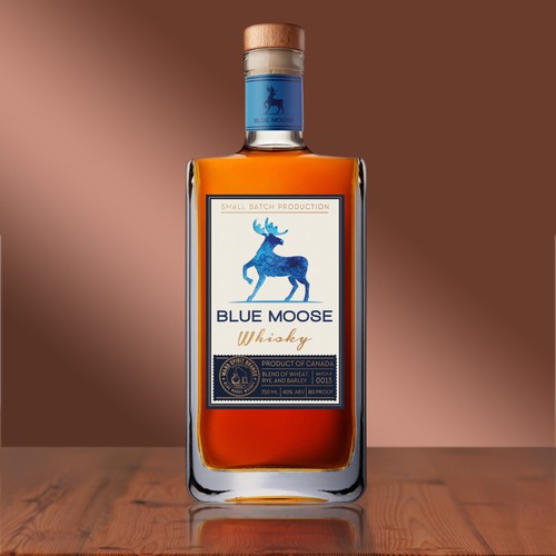 Golden design with the title 'Whisky label design'