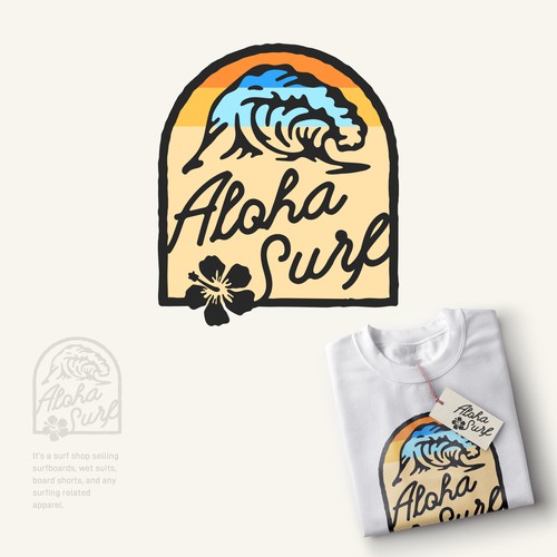 Aloha logo with the title 'Surf apparel logo contest runner'