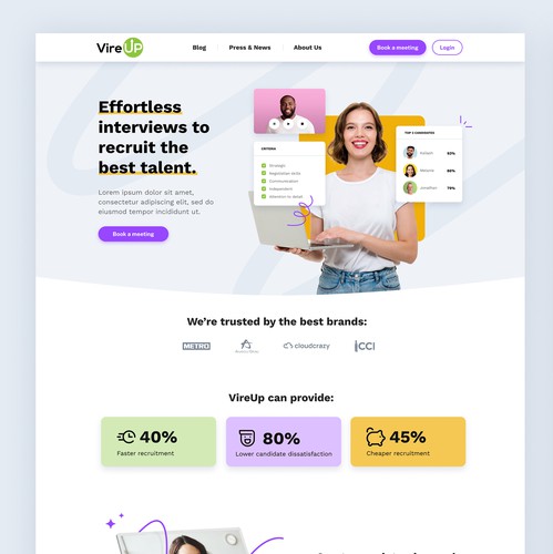 Figma design with the title 'AI-powered HR technology '