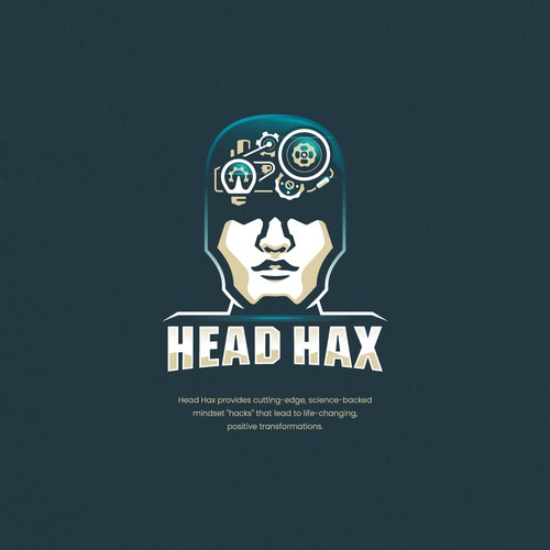 Steampunk logo with the title 'head hax logo'