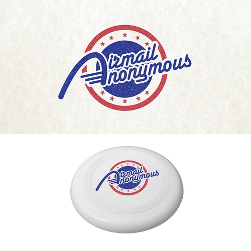 Poster logo with the title 'vintage logo for mail using frisbee '