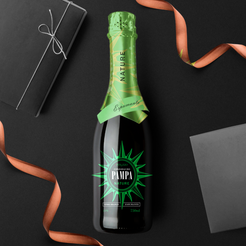 Champagne label with the title 'Design de Embalagem / Packaging Design'