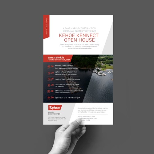 Event planning design with the title 'Invitation to commercial clientsupcoming event'