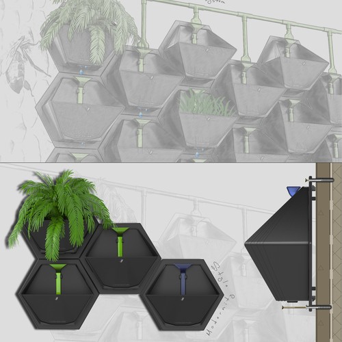 3-dimensional design with the title 'Design of a living wall system'