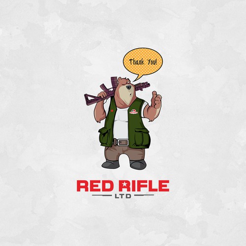 Hunter design with the title 'Fun caricature Red Rifle ltd'