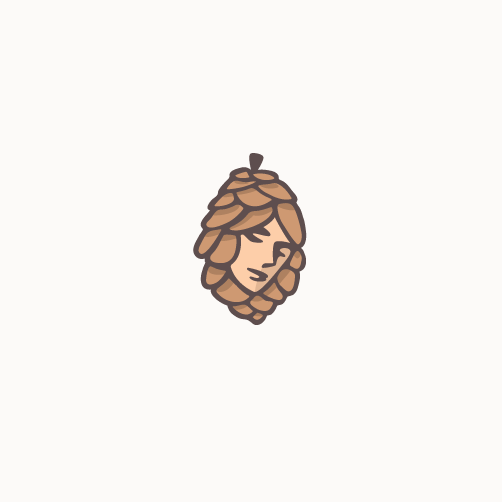 Pinecone design with the title 'Cute cannabis logo'