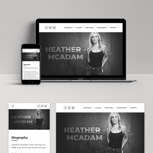 Black and white website with the title 'Website Design'