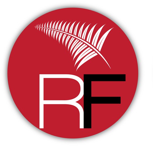 Race horse  logo with the title 'Red Fern Red Logo'
