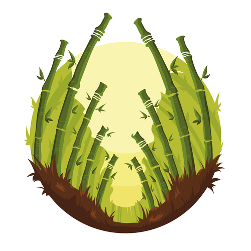 Bamboo design with the title 'Bamboo Straws Forest'