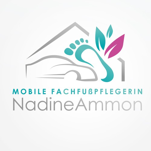 Leg logo with the title 'Feminine Logo for Mobile specialist podiatrist'