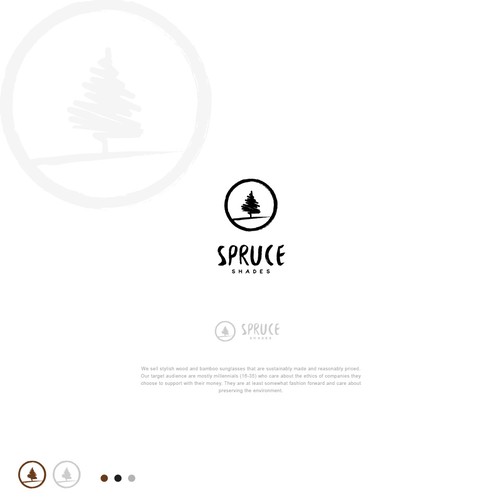Sunglasses logo with the title 'spruce'