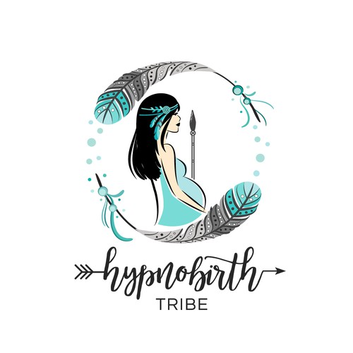 Tribal design with the title 'Logo for Childbirth education to empower the modern woman to harness her inner strength and find her tribe'