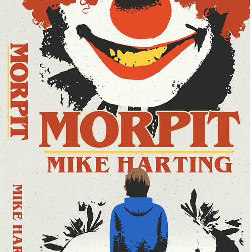 Art book cover with the title 'Mysterious/Creepy 80s-retro cover artwork for a suspense debut novel '