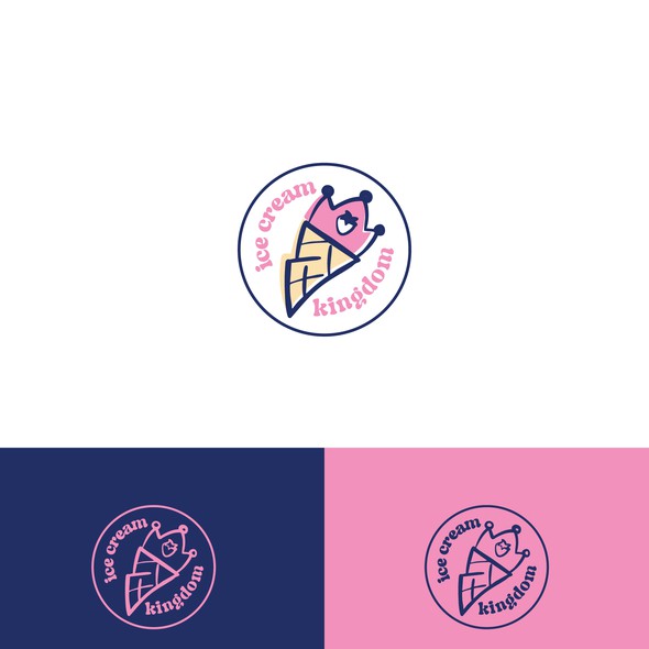 Supermarket logo with the title 'Ice cream kingdom'