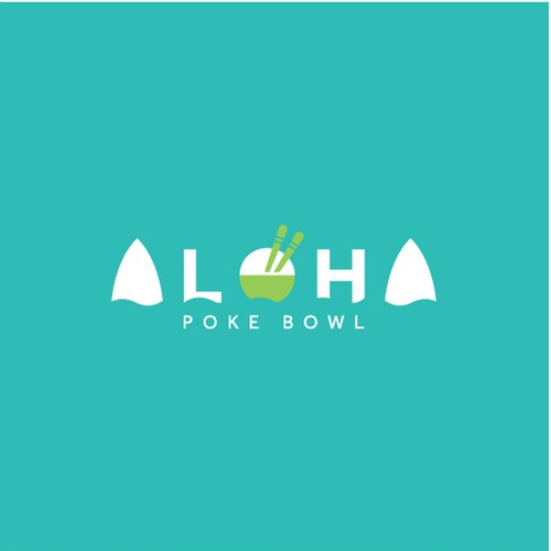 Hawaiian design with the title 'Aloha - Poke Bowl'