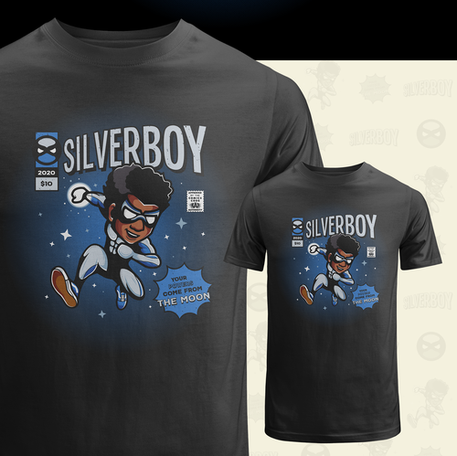Hero artwork with the title 'SilverBoy T-shirt Print'