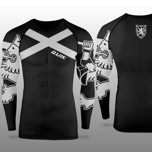 Hockey design with the title 'Quik Hockey Apparel Goalie Compression Shirt-'