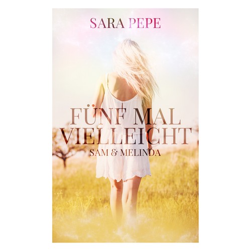 Summer book cover with the title 'E-book cover for a romantic story'