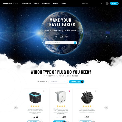 Layout design with the title 'compelling new design to our travel product website'