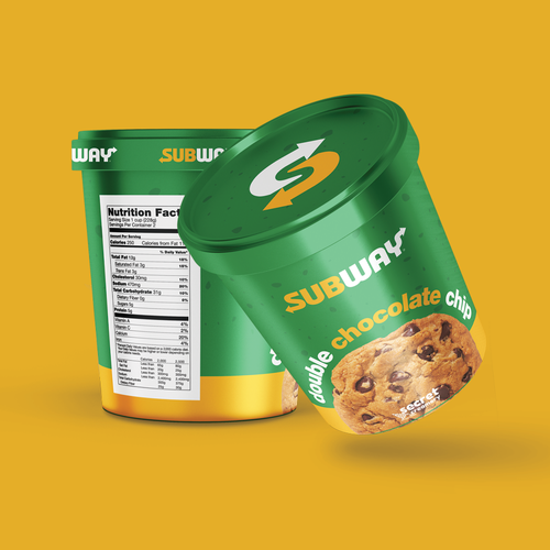 Ice cream packaging with the title 'Packaging concept for ice cream company'