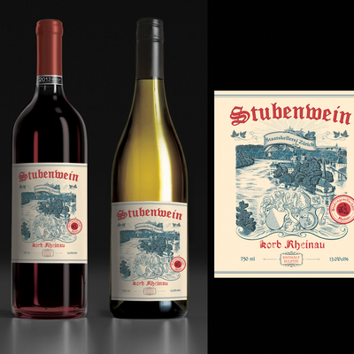 Wine label design.
