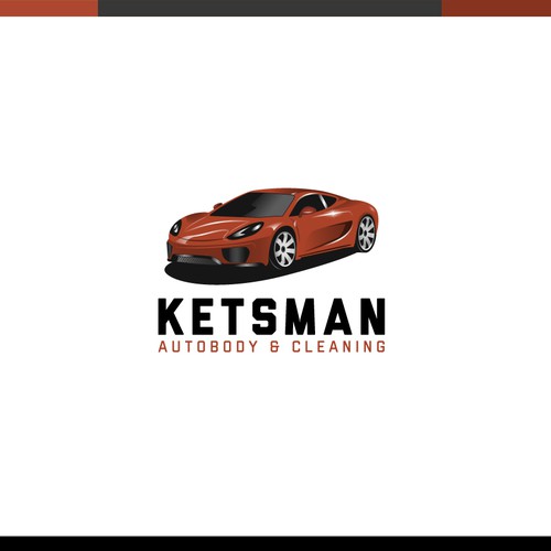 Workshop design with the title 'Cool realistic concept car presentation for Ketsman autobody and cleaning.'
