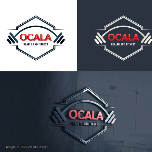 Barbell logo with the title 'Health and Finess Logo'