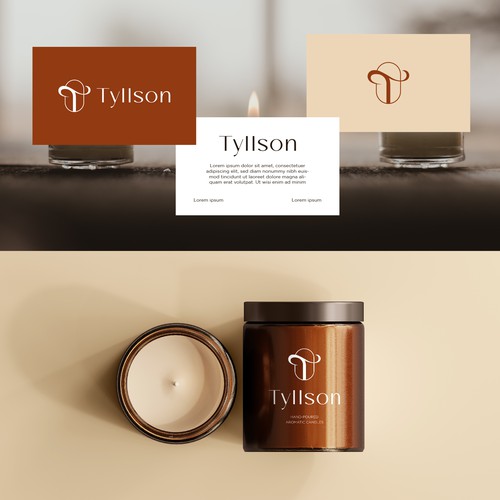 Candle design with the title 'Tyllson Logo & Branding'