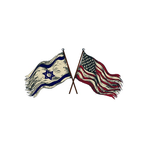 American flag logo with the title 'American and Israeli Flag'