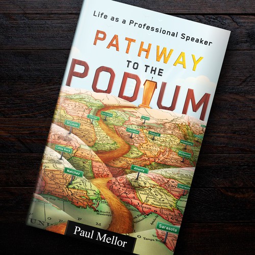 Travel book cover with the title '"Pathway to the Podium" Artwork (Personal Success Story)'