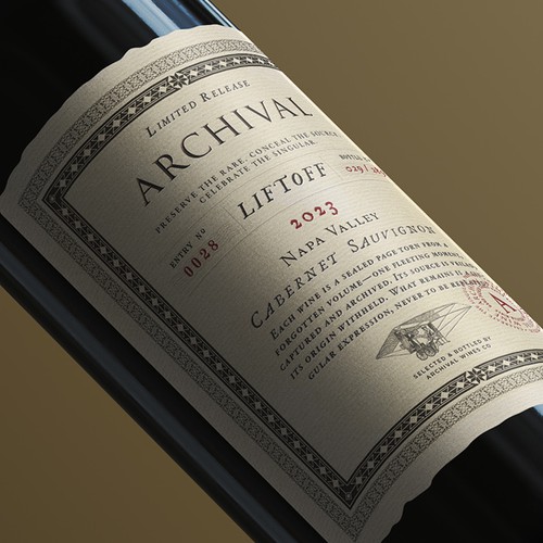 Wine packaging with the title 'Archival Wines'