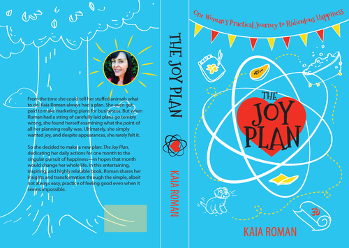 Whimsical book cover with the title 'The Joy Plan - book cover'