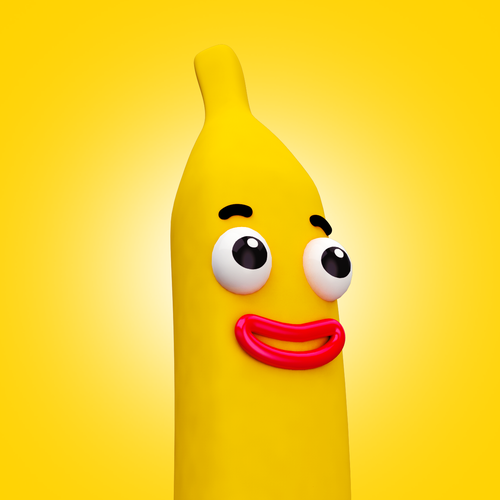 Banana design with the title 'Banana character'