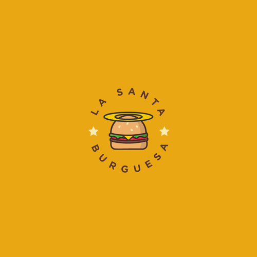 Burger logo with the title 'Logo concept for "The Holy Burger"'