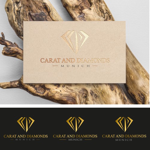 Stylized design with the title 'Carat and Diamonds Logo'