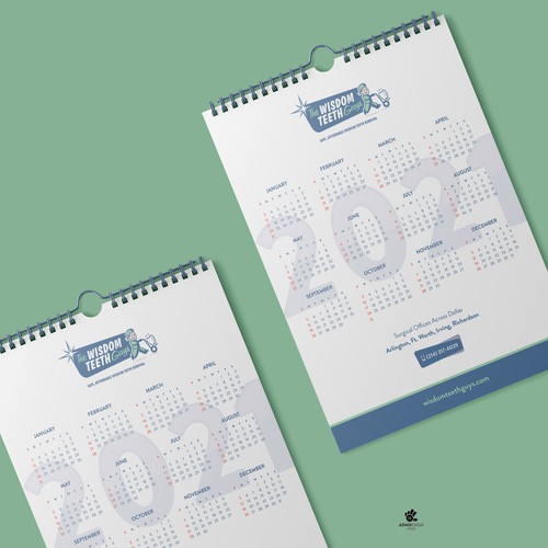 Calendar design with the title 'Wisdom Teeth Calendar Design'
