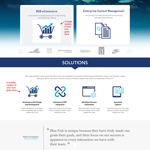 Graph design with the title 'Icon for Business to Business eCommerce website'