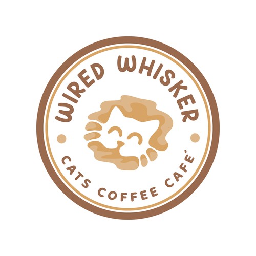 Cute cat logo with the title 'Cat coffee'