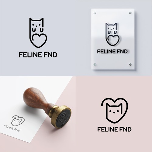 Kitty logo with the title 'Logo for Feline Fnd contest'