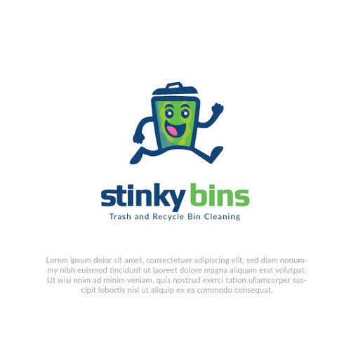 Recycling design with the title 'Stinky bins'