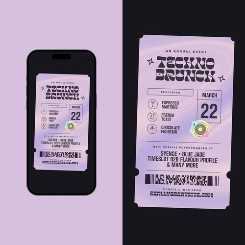 Instagram ad design with the title 'Techno Brunch — Digital Flyer Concept'