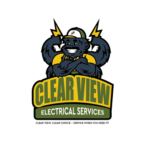 Spider design with the title 'Clear View Electrical Services'