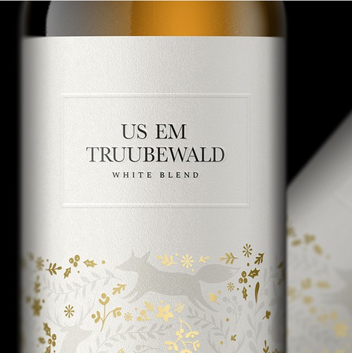 Fantasy design with the title 'US EM - White wine label's '