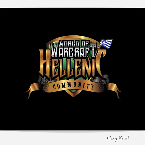 Badass logo with the title 'Help World of Warcraft Hellenic Community with a new logo'