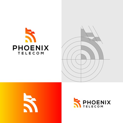Communications brand with the title 'logo concep for phoenix telecom'