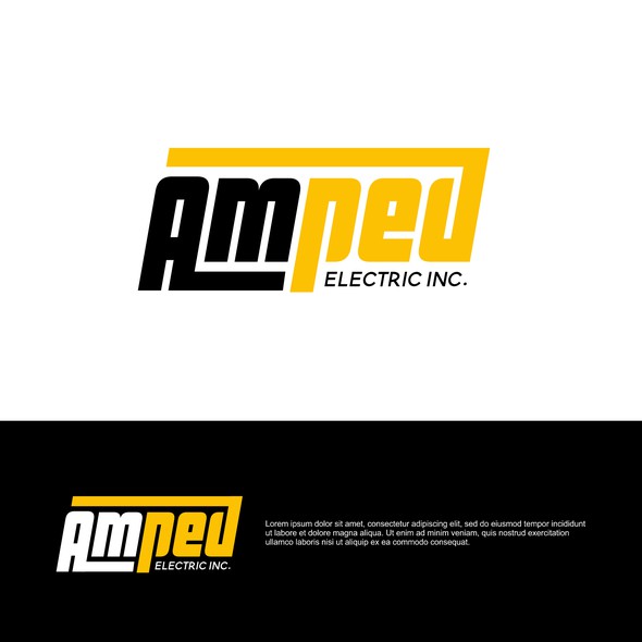 Electrician logo with the title 'Amped Electric Inc logo'