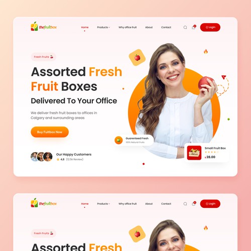 Food website with the title 'Fresh Fruit Delivery Company Website'